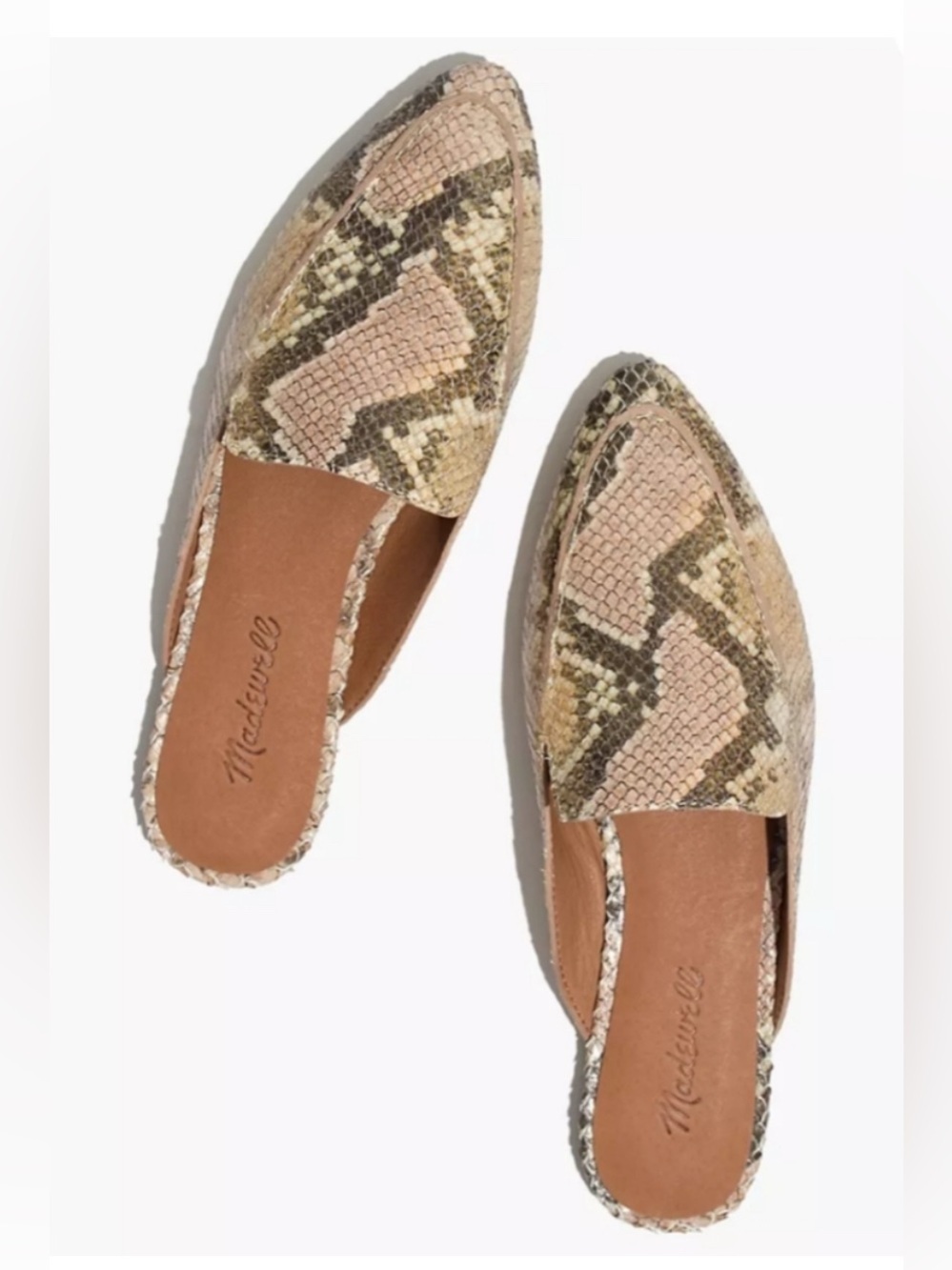 Madewell- The Frances Skimmer Mule in Snake Embossed Leather 9